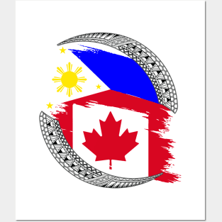 Tribal line Art / Philippines and Canada Flag Posters and Art